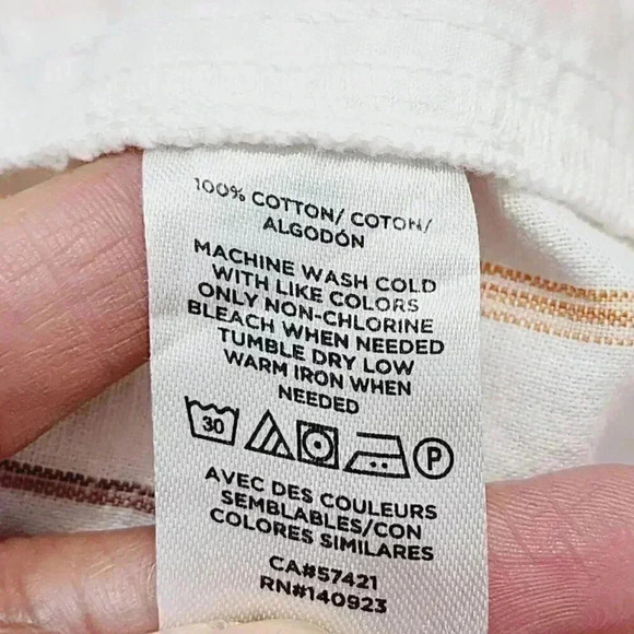 Loft High Rise Shorts Paper bag Cotton Striped Size L Women's 8701 - Picture 6 of 7